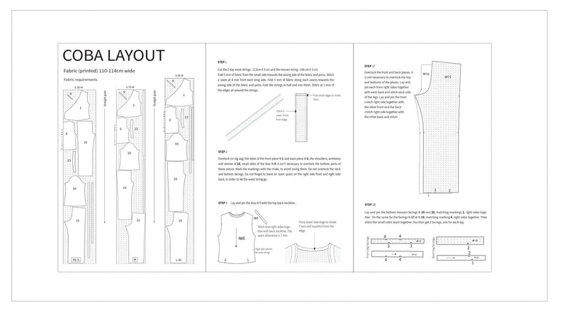 Coba Set layout diagram, instructions extract